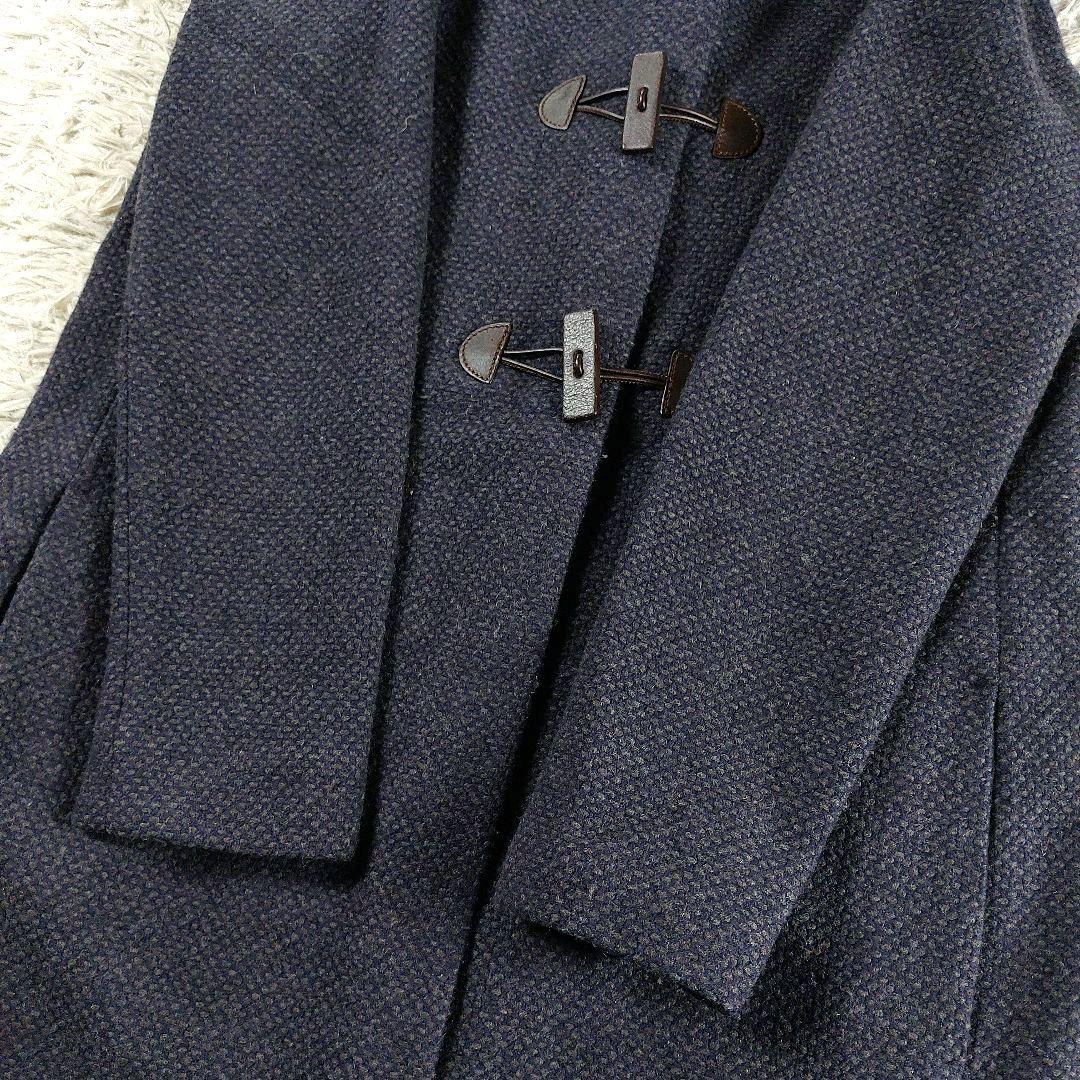 美品 大きめ ファビアナフィリッピ カシミヤレザートグル ツイードダッフルコート