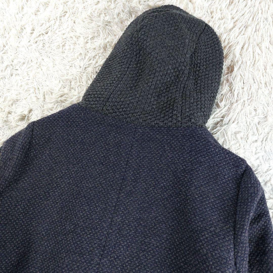 美品 大きめ ファビアナフィリッピ カシミヤレザートグル ツイードダッフルコート