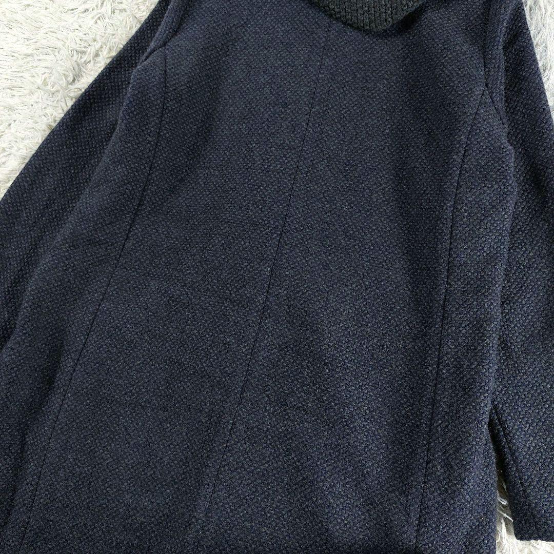 美品 大きめ ファビアナフィリッピ カシミヤレザートグル ツイードダッフルコート