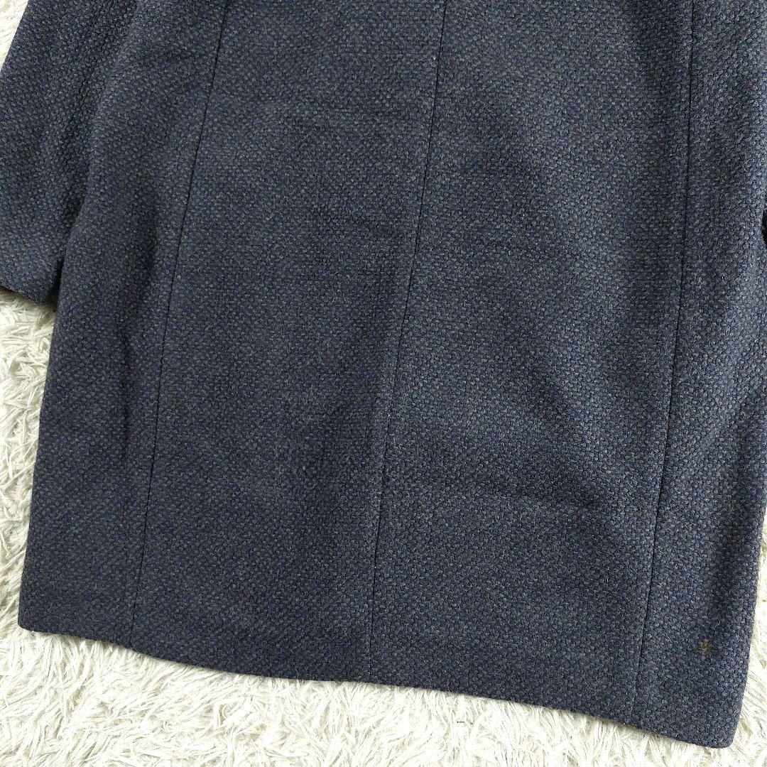 美品 大きめ ファビアナフィリッピ カシミヤレザートグル ツイードダッフルコート