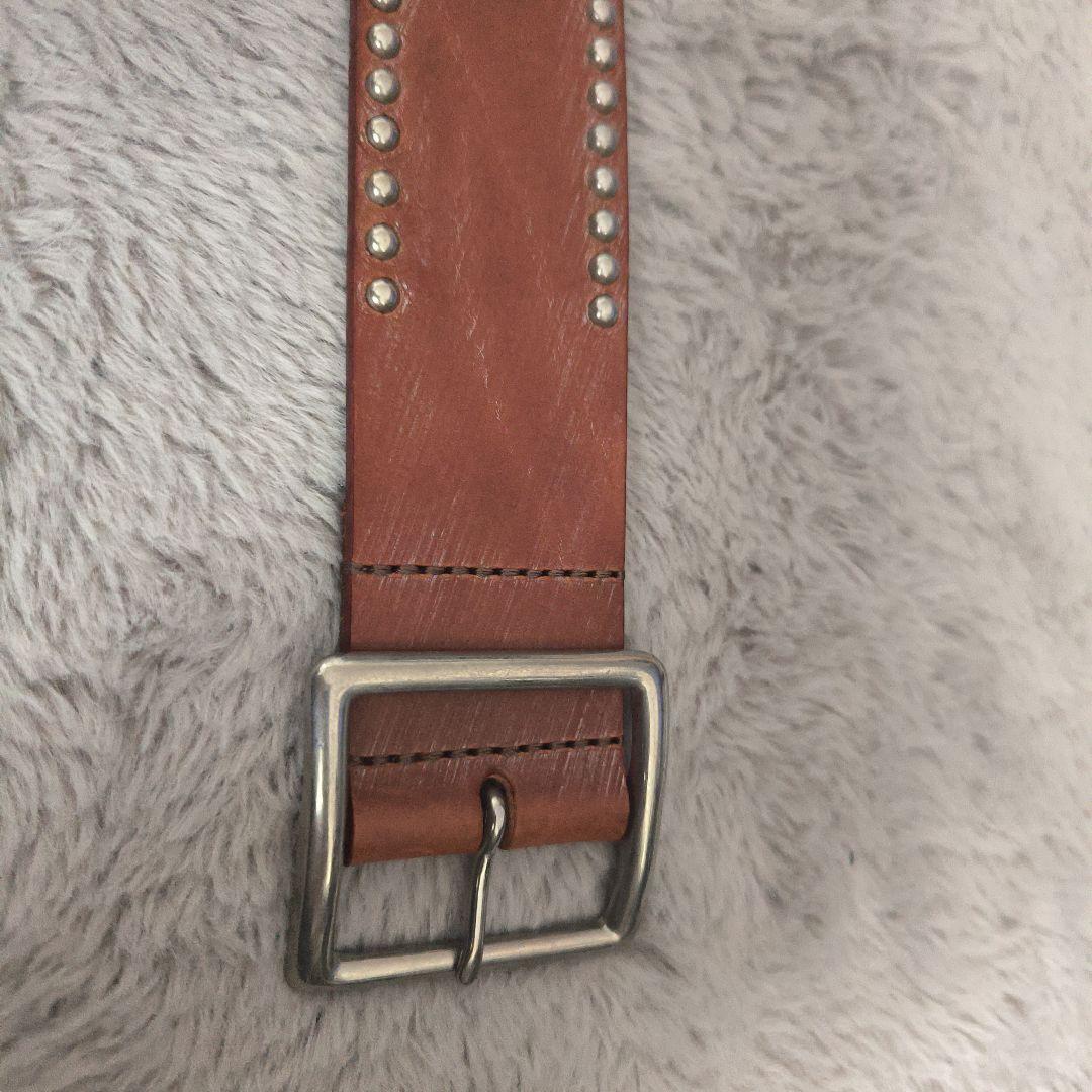 ホワイトハウスコックス　ブラウン　レザースタッズベルト WHC 32 検 HTC