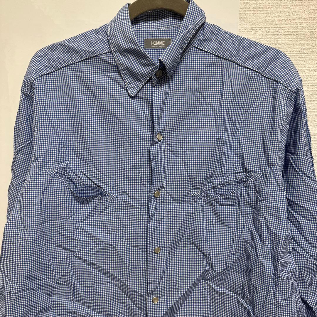 COMME des GARÇONS HOMME チェックシャツ　ブルー