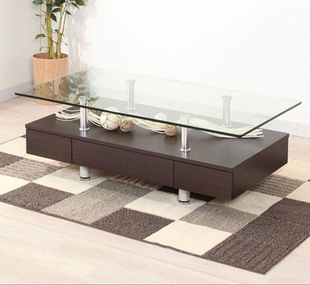 【年末値下げ】【送料込み】ニトリ　リビングガラステーブル