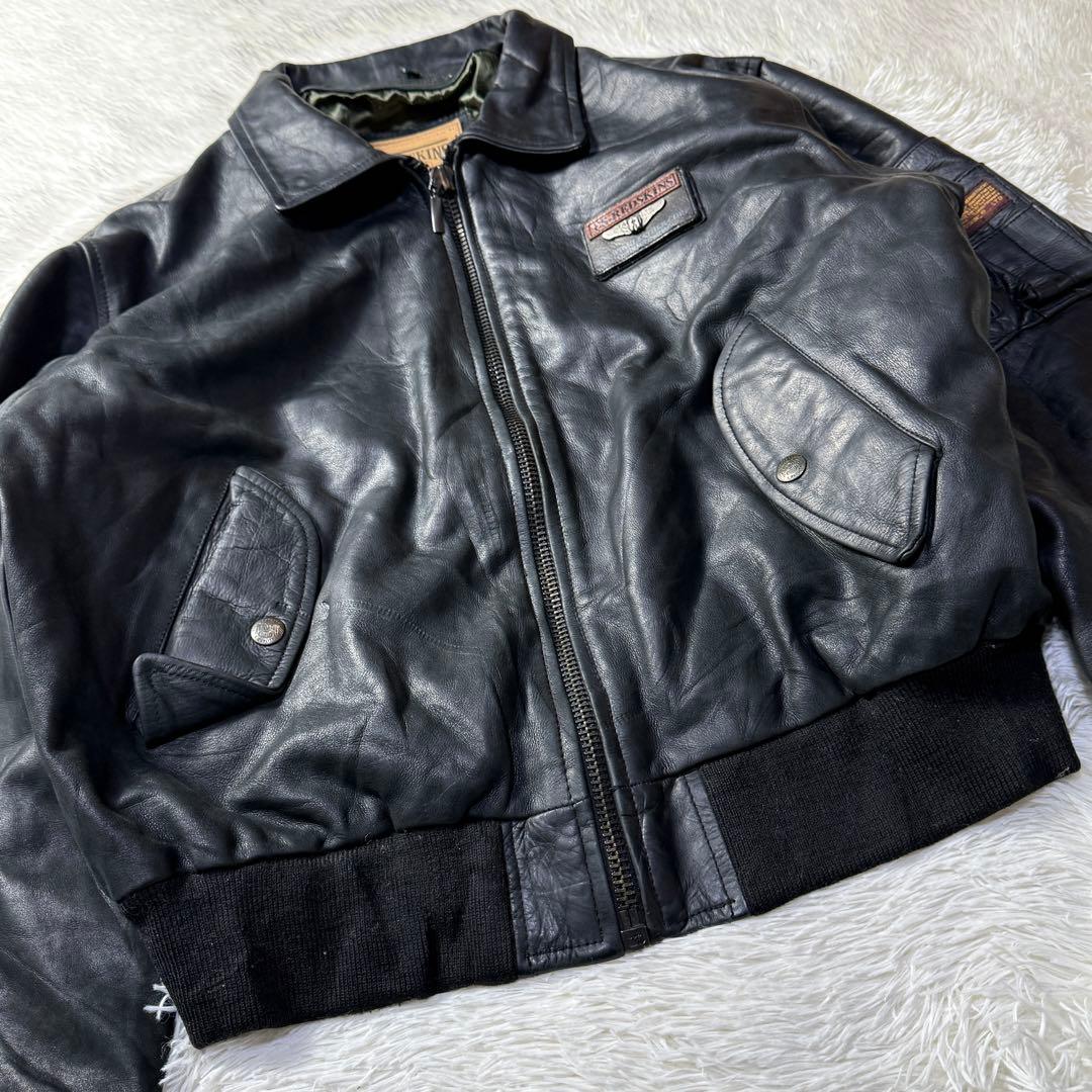 【90s】REDSKINS レザー フライトジャケット XL フランス空軍仕様