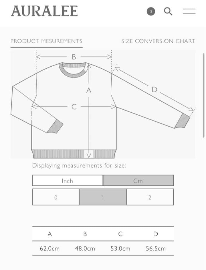 オーラリー BABY CASHMERE KNIT TURTLE サイズ1