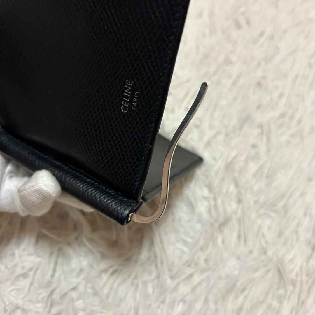 ⭐️美品⭐️セリーヌ マネークリップ ブラック グレインレザー メンズ 折り財布