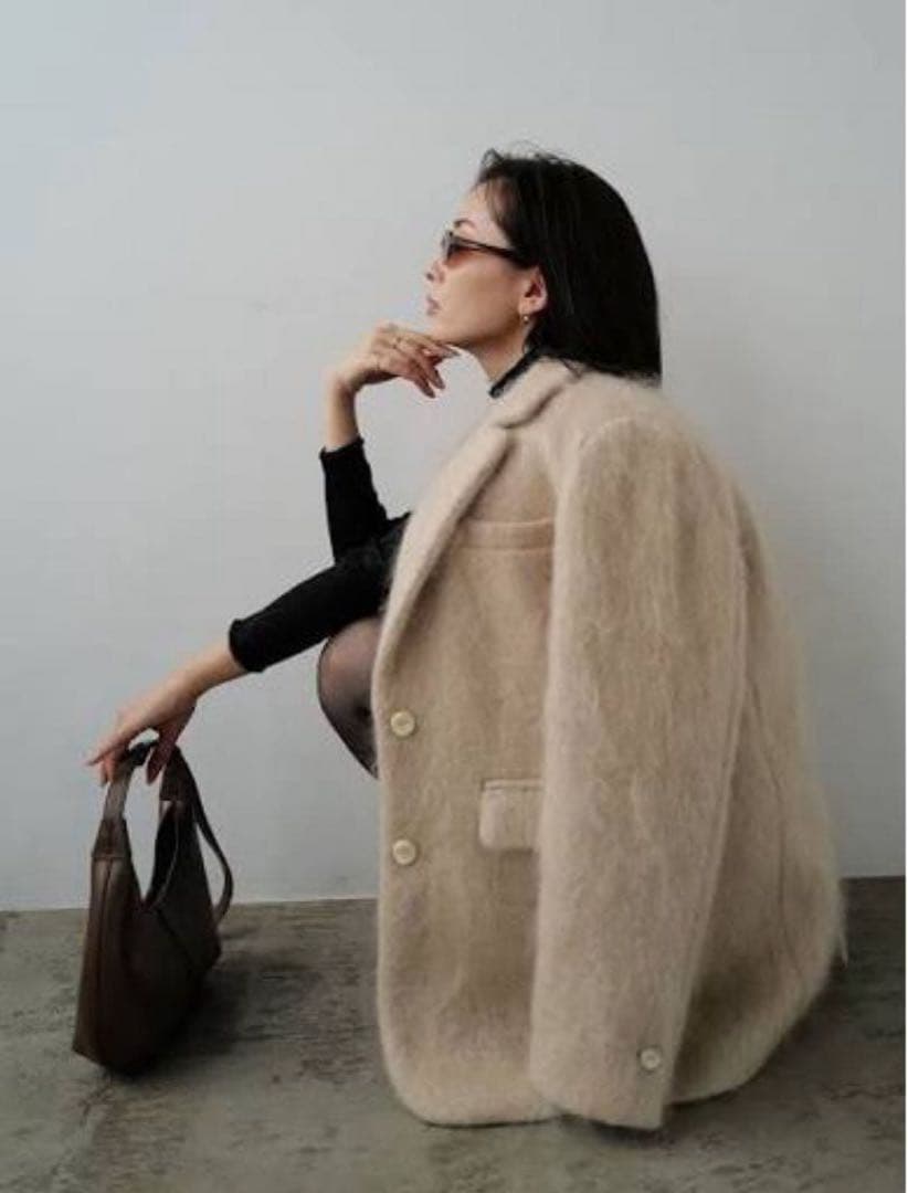 anuansアニュアンスモヘアシャギーテーラードジャケット未使用！ウールリッチ