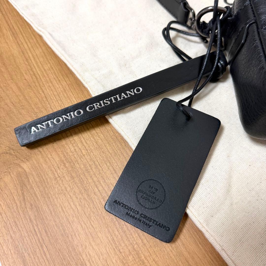 【新品タグ付】ANTONIO CRISTIANO 牛革 ショルダー保存袋付