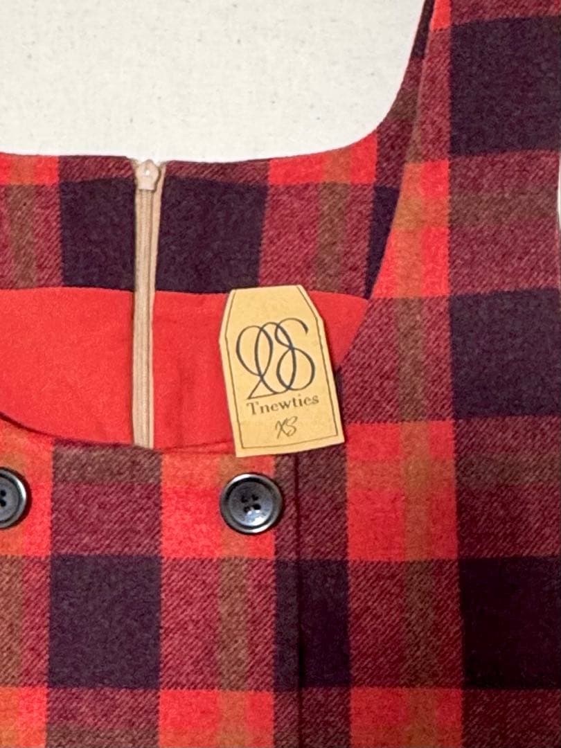 tnewties☆ダブルブレストチェック柄ウールワンピース♪
