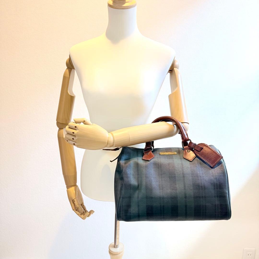 【美品】RALPH LAUREN ラルフローレン　チェック　ミニボストンバッグ