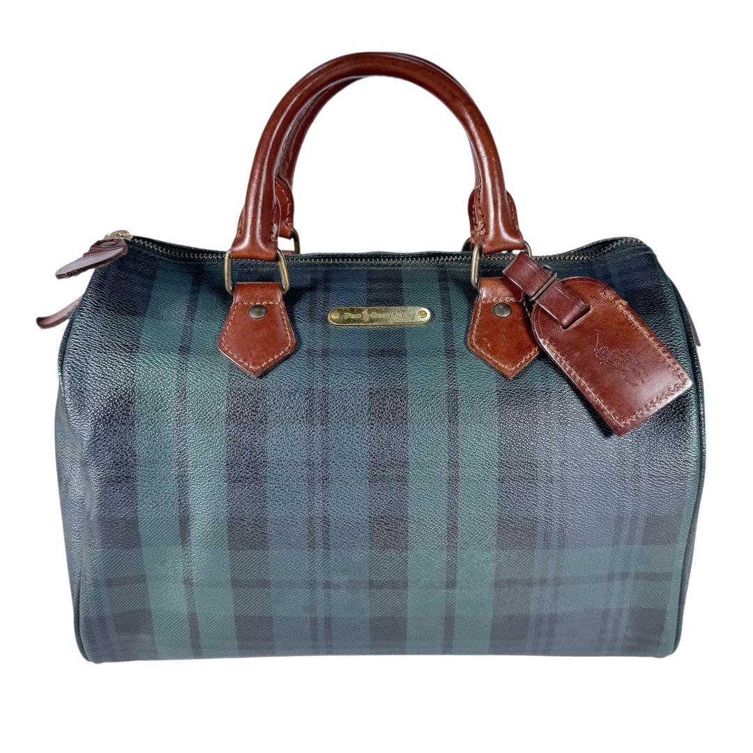 【美品】RALPH LAUREN ラルフローレン　チェック　ミニボストンバッグ