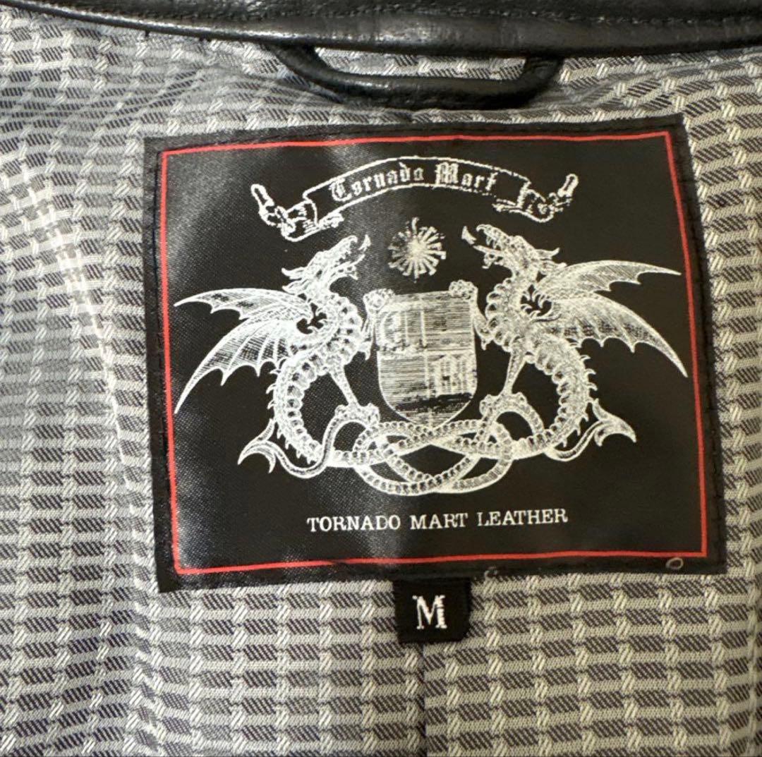 TORNADO MART 本革 レザーロングコート ベルト付き　希少モデル M