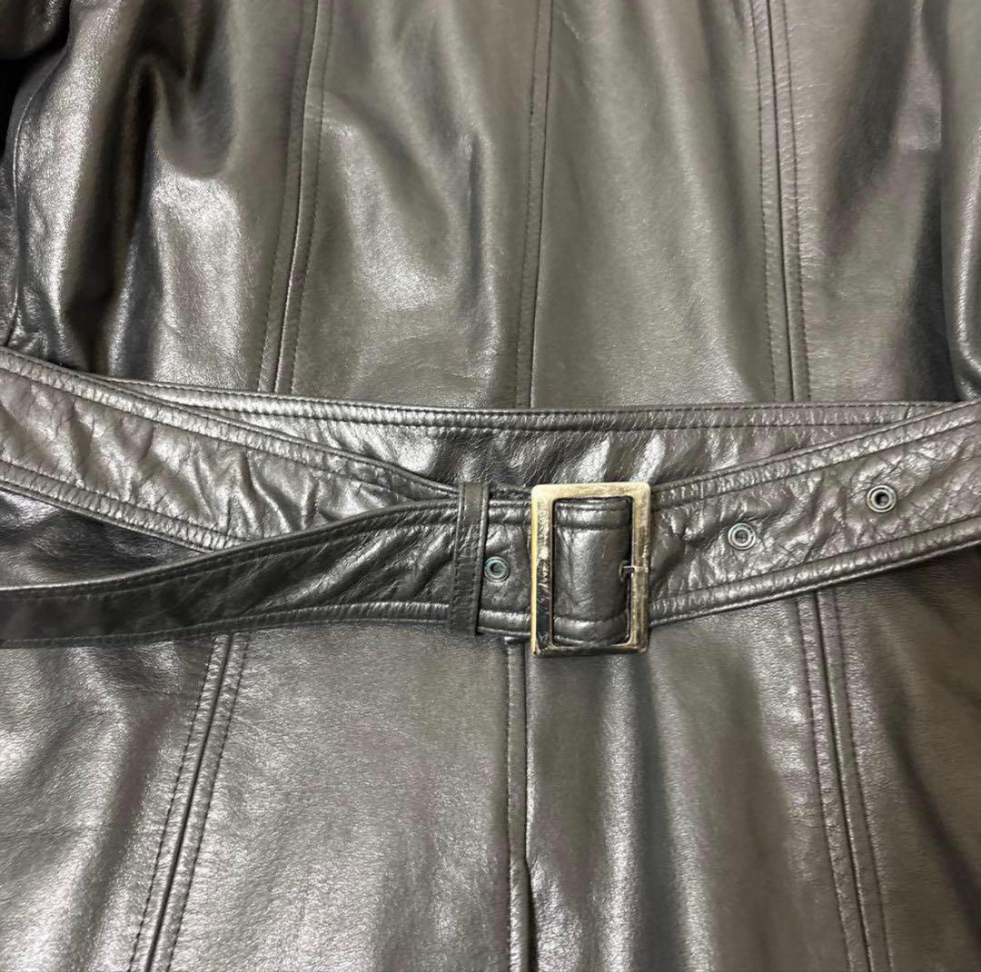 TORNADO MART 本革 レザーロングコート ベルト付き　希少モデル M