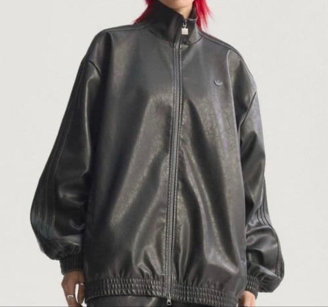 M Adidas プレザー ファイヤーバード トラックトップ レザージャケット