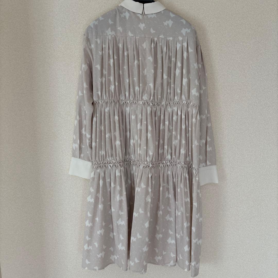 セルフォード♡モリハナエ　コラボ　ベージュ プリーツ ロングワンピース 長袖