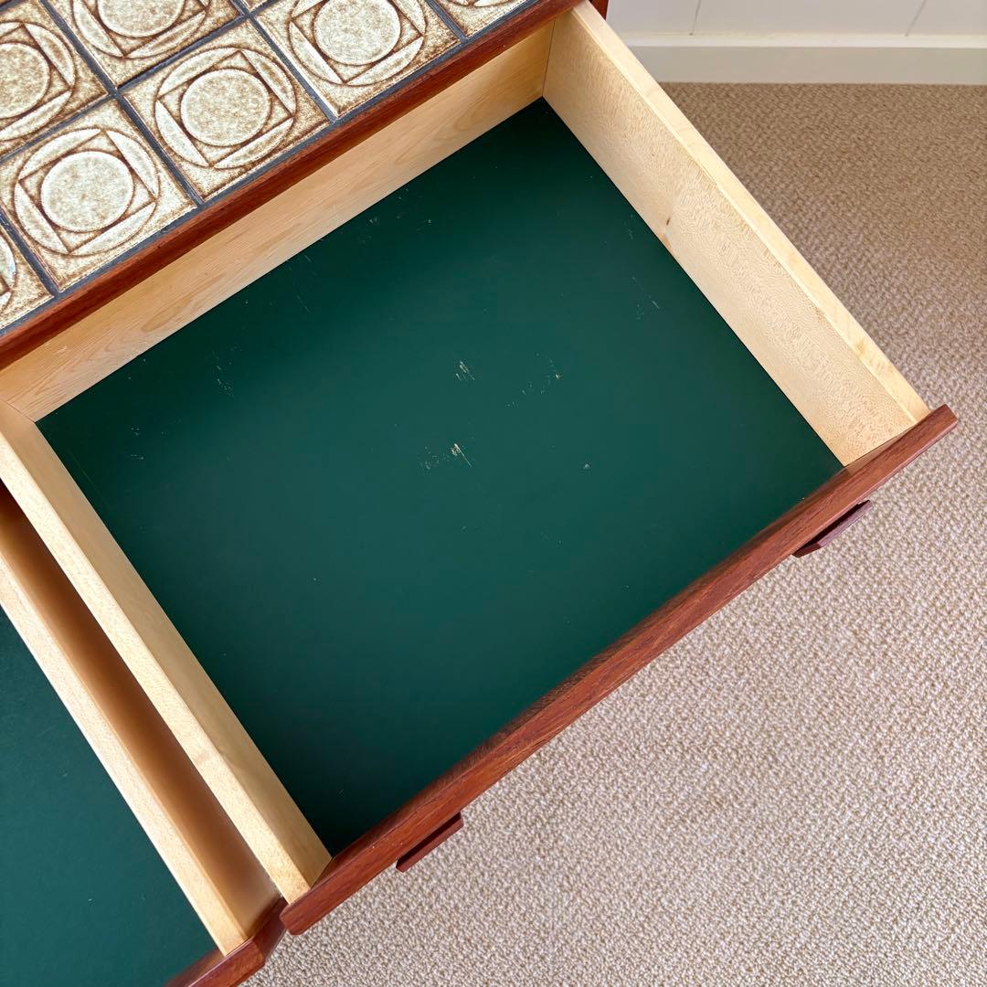 デンマーク　タイルトップ　ヴィンテージ　スモール　チェスト