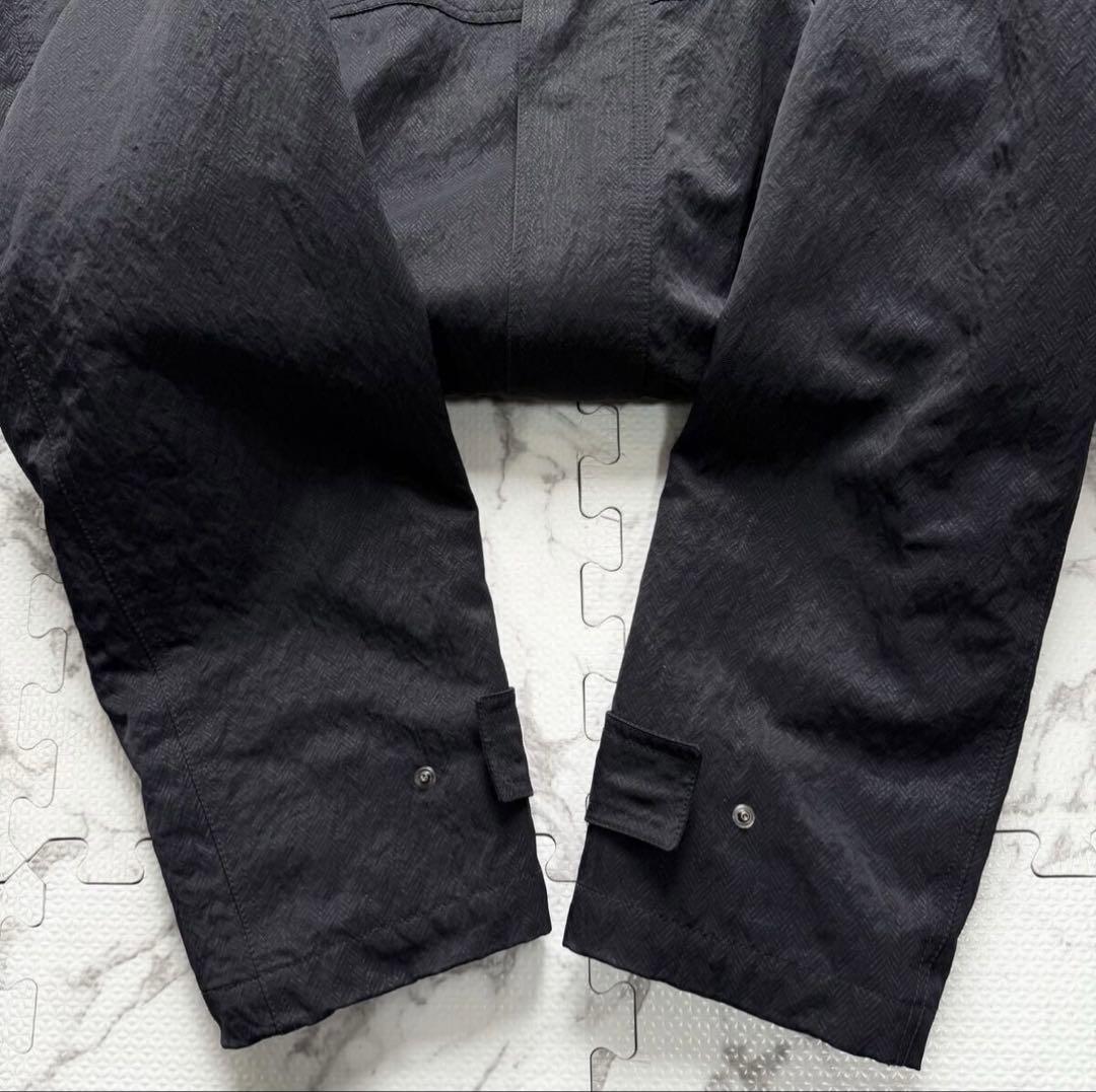 美品✨ジョルジオアルマーニ マキシ丈 フーデッドコート ナイロン ネイビー 52