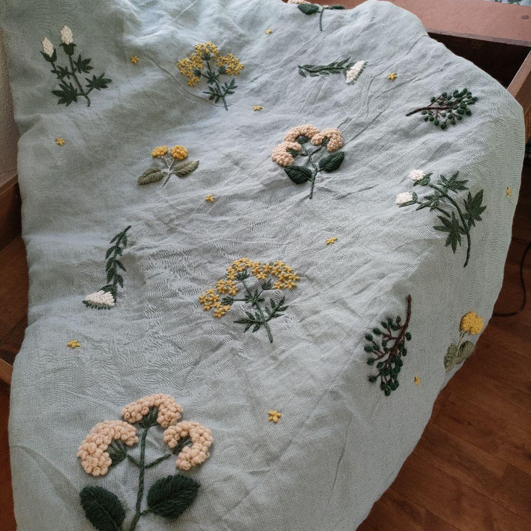 【(A^ ^)様オーダー専用ページ】リネン刺繍　クッションカバー　マルチクロス