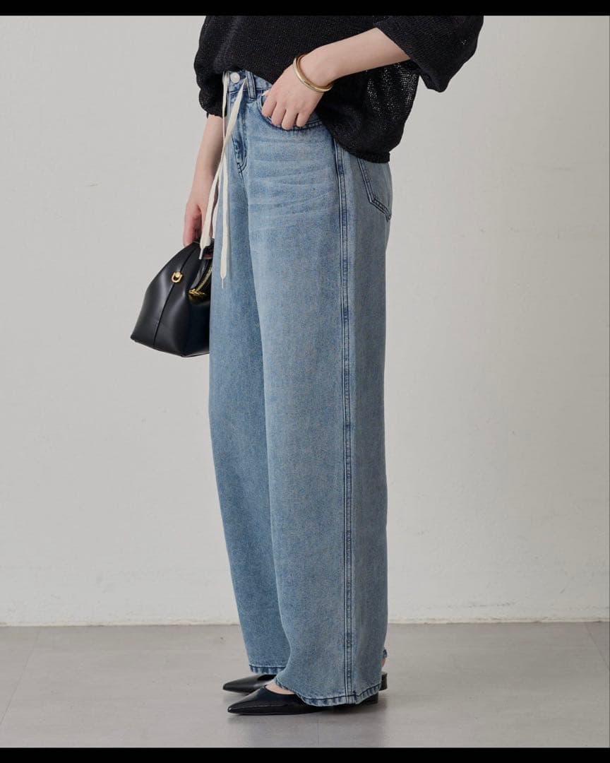 ライトドロストデニムパンツ loungedress ラウンジドレス s