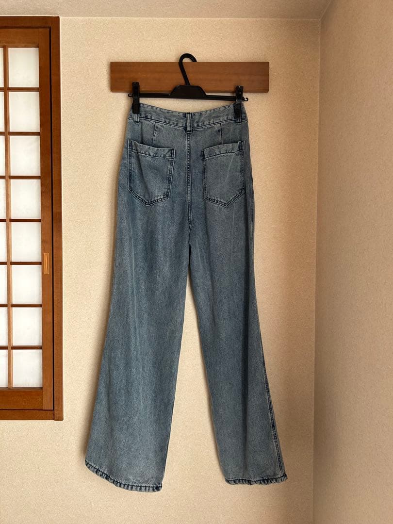 ライトドロストデニムパンツ loungedress ラウンジドレス s