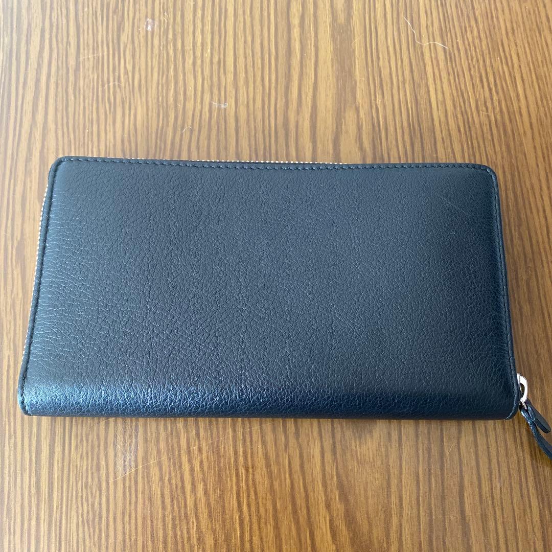 Balenciaga ブラックレザー 長財布 キャンペーンロゴ