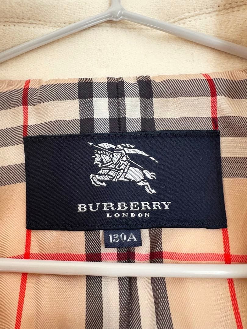 【極美品】バーバリーLONDON白Pコート130卒業式発表会フォーマル春用対応可