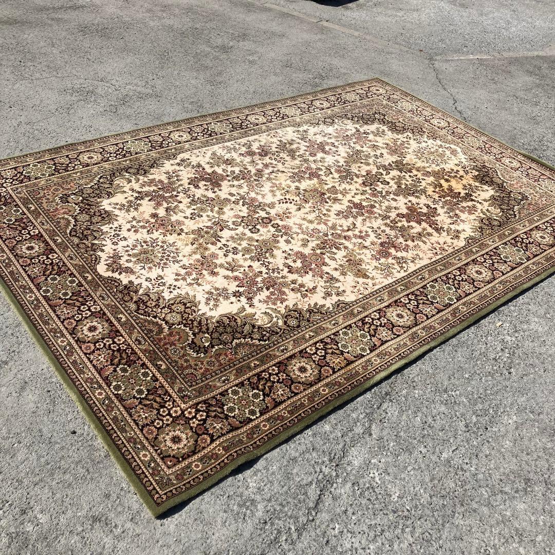 北欧レトロ ナイン ベルギー製 花柄ウールカーペット ペルシャ絨毯 大型絨毯