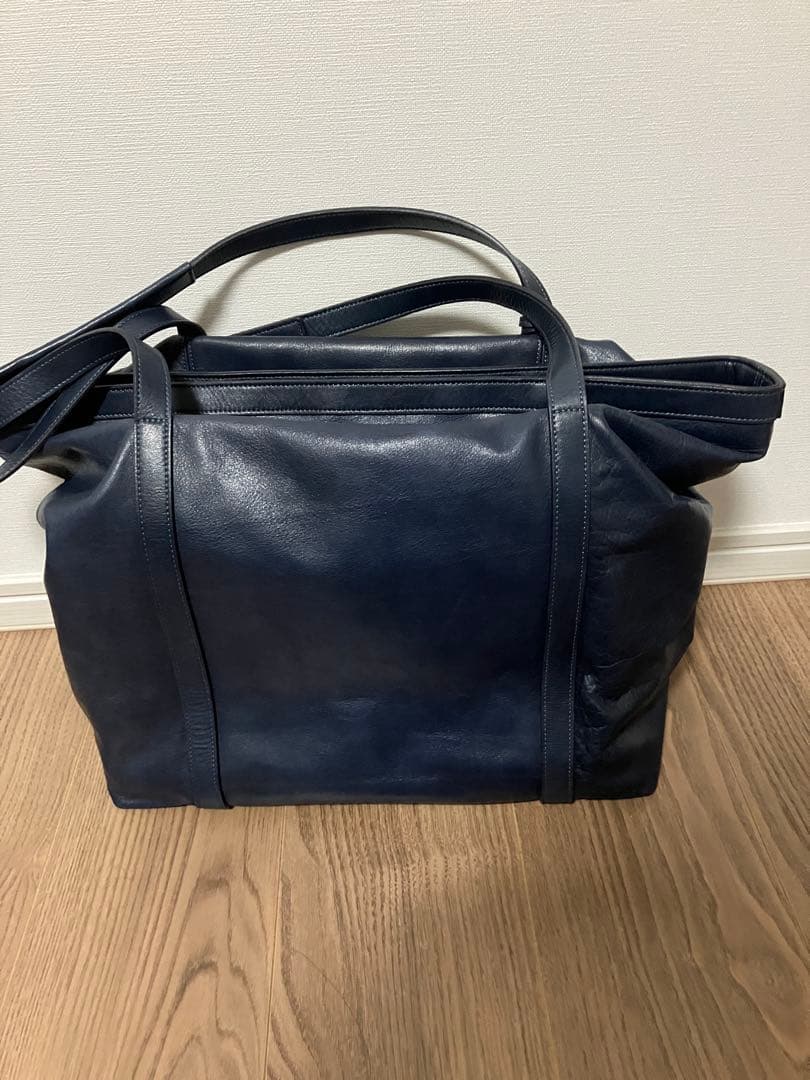 aniary ネイビー レザートートバッグ