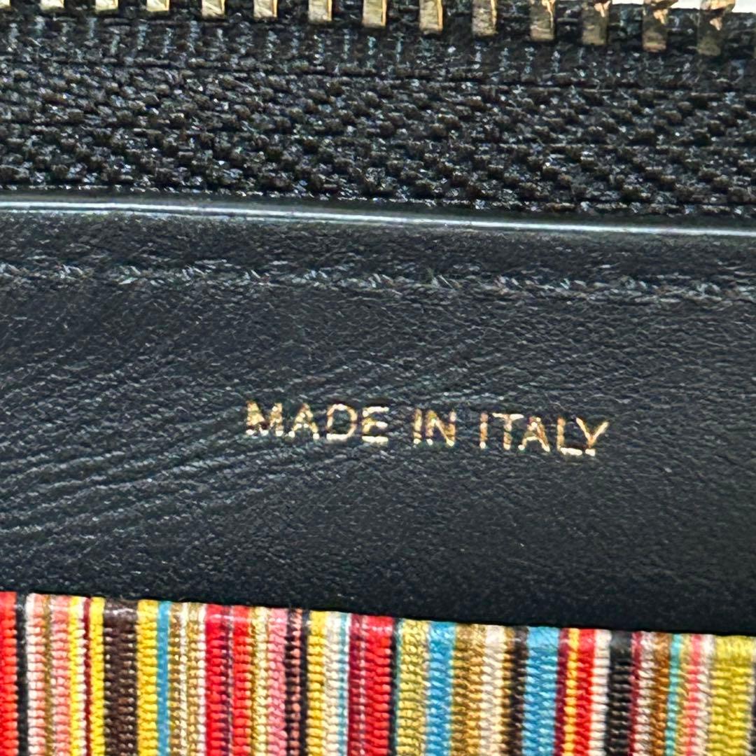 【完売品✨美品/マルチカラー】ポールスミス　ラウンドジップ　長財布　レザー　黒