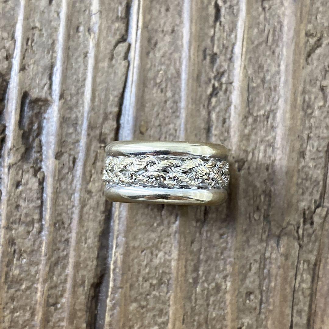 インディアンジュエリー ヴィンテージ ホワイトゴールド10k リング シルバー1