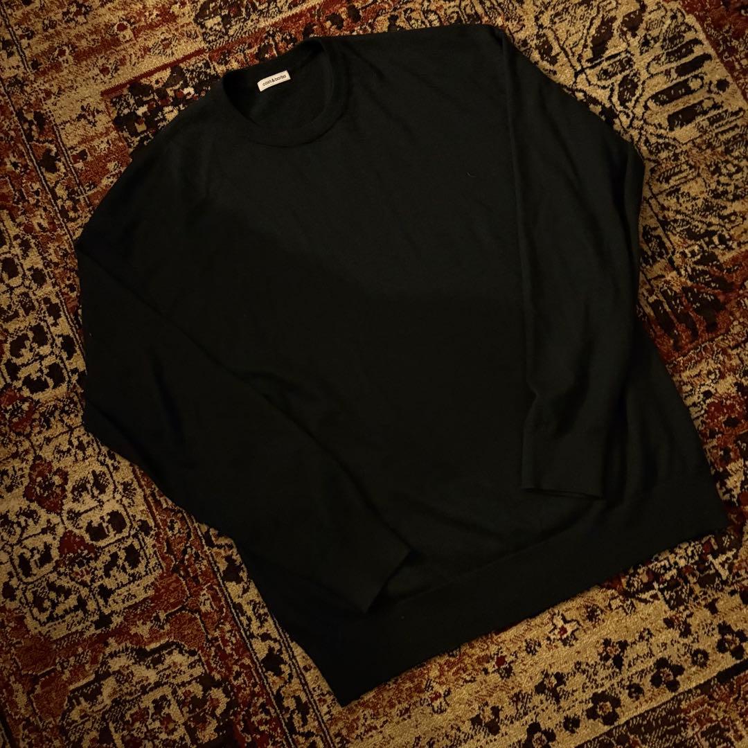 cash&barba ウーステッドカシミヤ 150 ニット ブラック 1