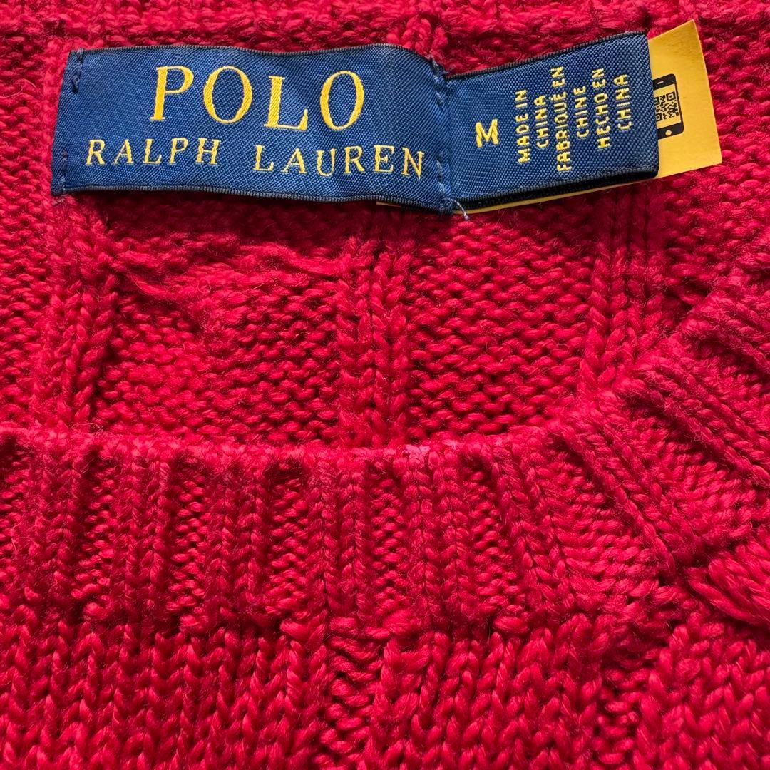 ✨POLO RALPH LAURENケーブルニット ネイビーポニー人気カラーQR