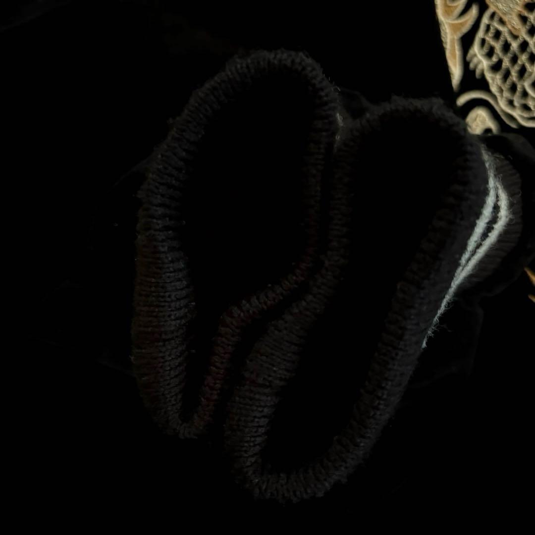 JAPAN FAR EAST スカジャン 別珍 ジップアップ 龍 リブニット 黒