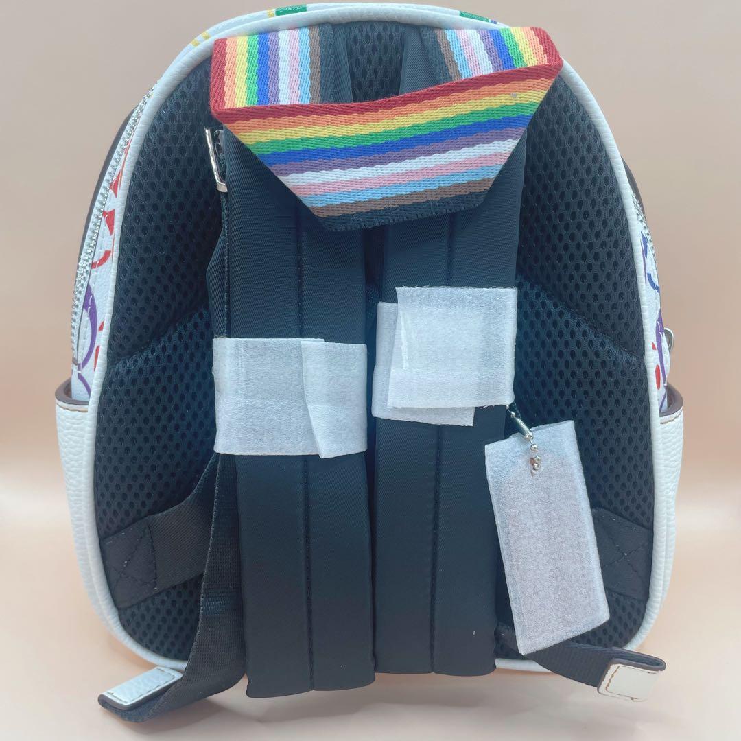 COACH ミニ コート バックパック・レインボー シグネチャー キャンバス