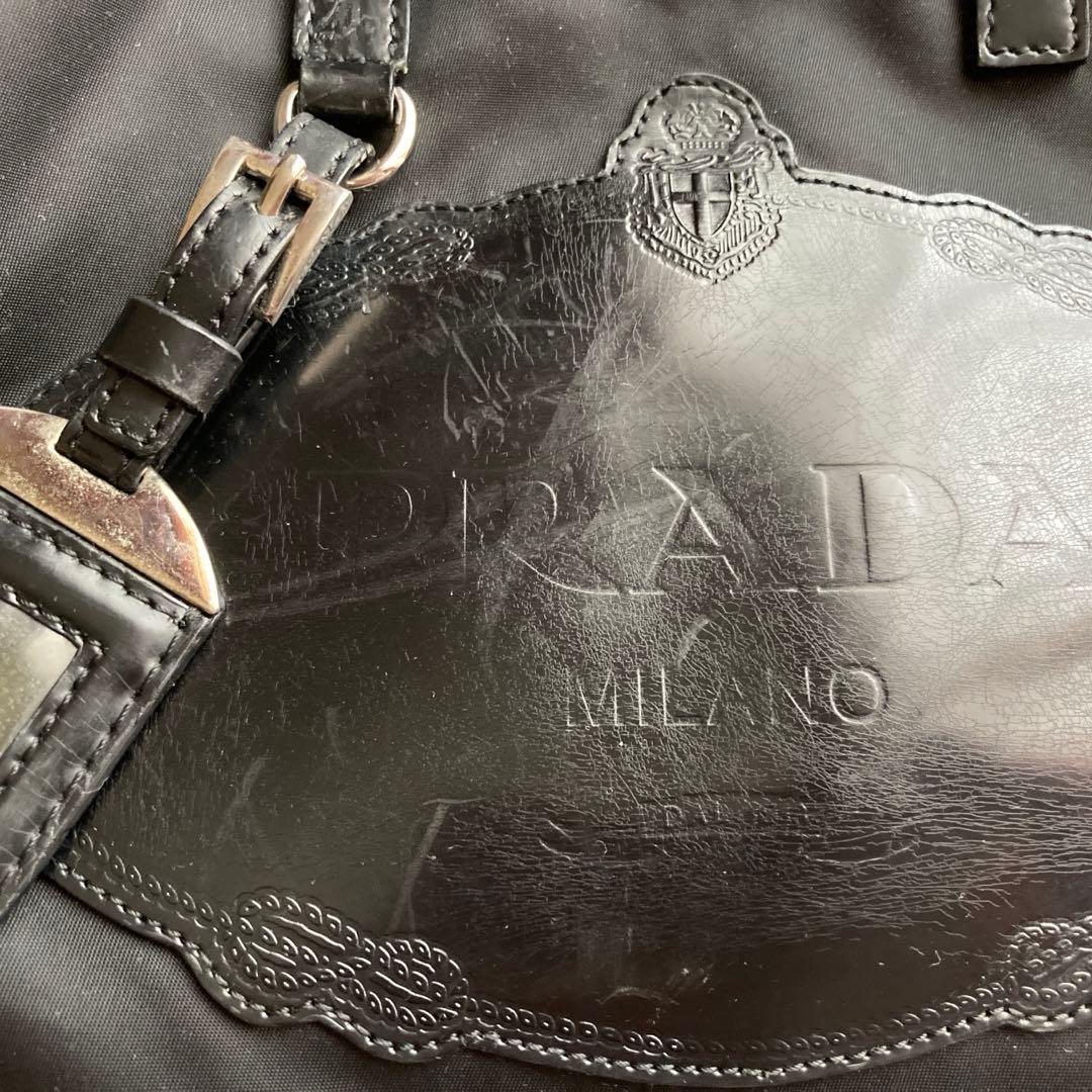 PRADA ブラックナイロン ショルダーバッグ