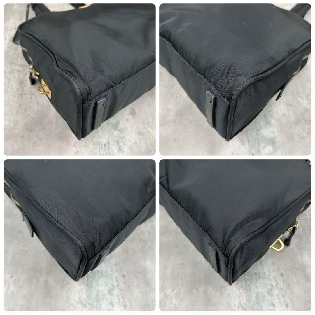 【美品・南京錠】 プラダ トートバッグ 2way ワンショル 三角ロゴ テスート