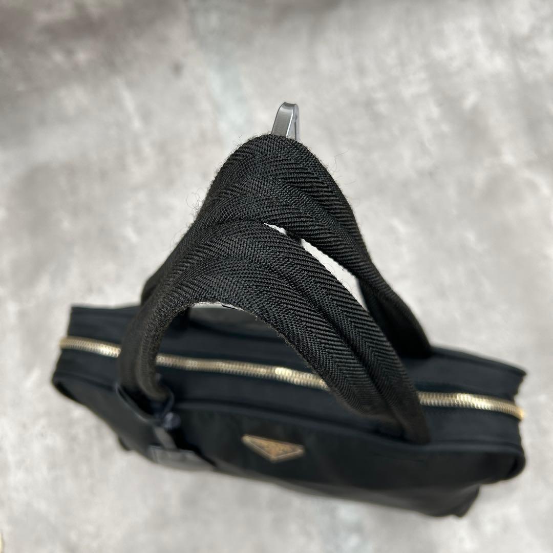 【美品・南京錠】 プラダ トートバッグ 2way ワンショル 三角ロゴ テスート