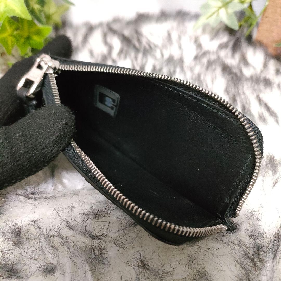 ダンヒル カードケース ブラック ロゴ 革 dunhill フラグメントケース黒