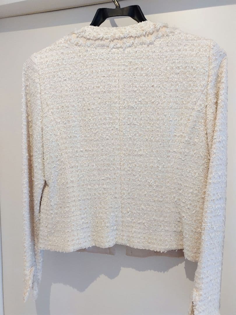 ANAYI　スカートスーツセット　ツイード　白　７号　36　セレモニー　入学式