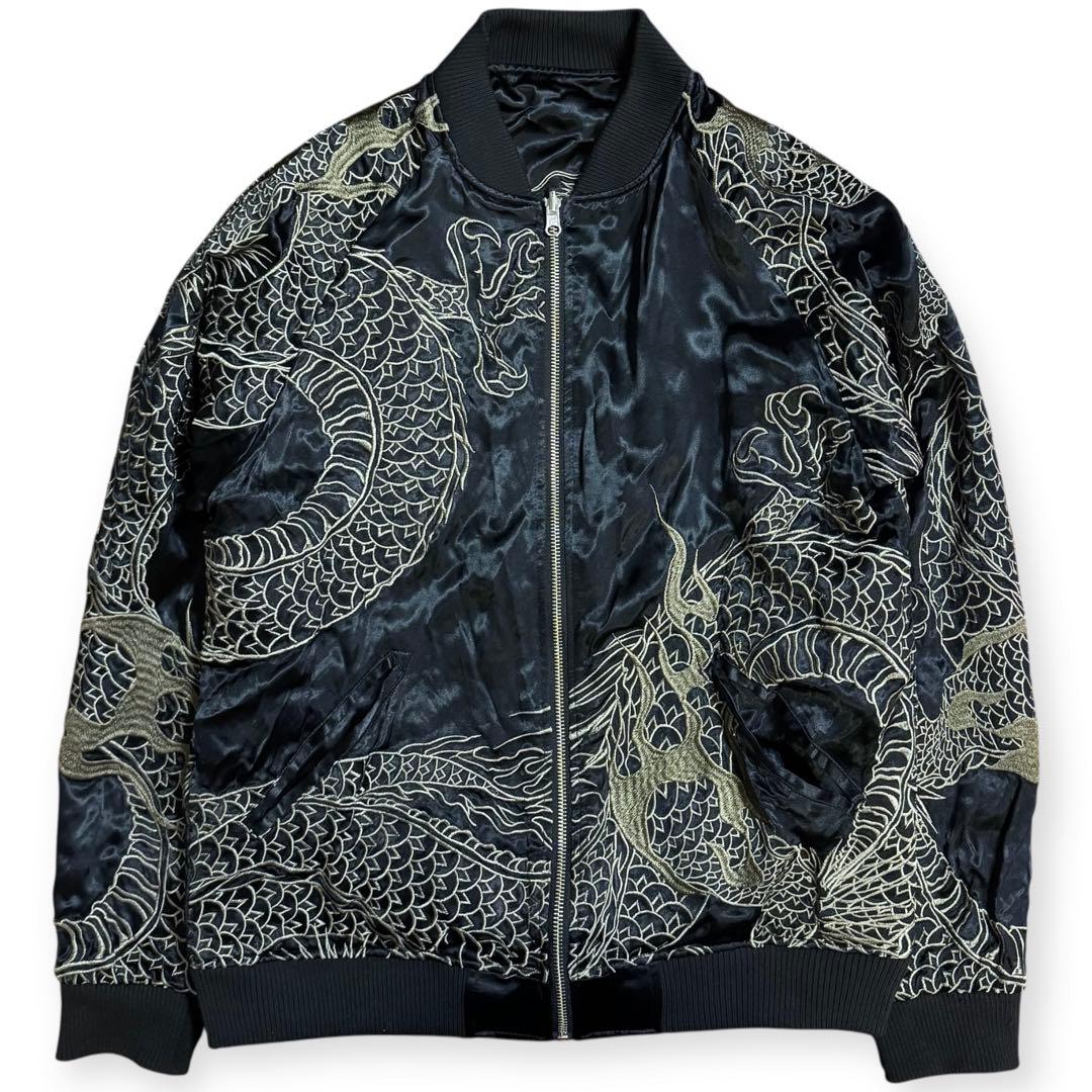 豪華刺繍 絡繰魂 22ss 粋 リバーシブル 龍乱れ スカジャン Lサイズ
