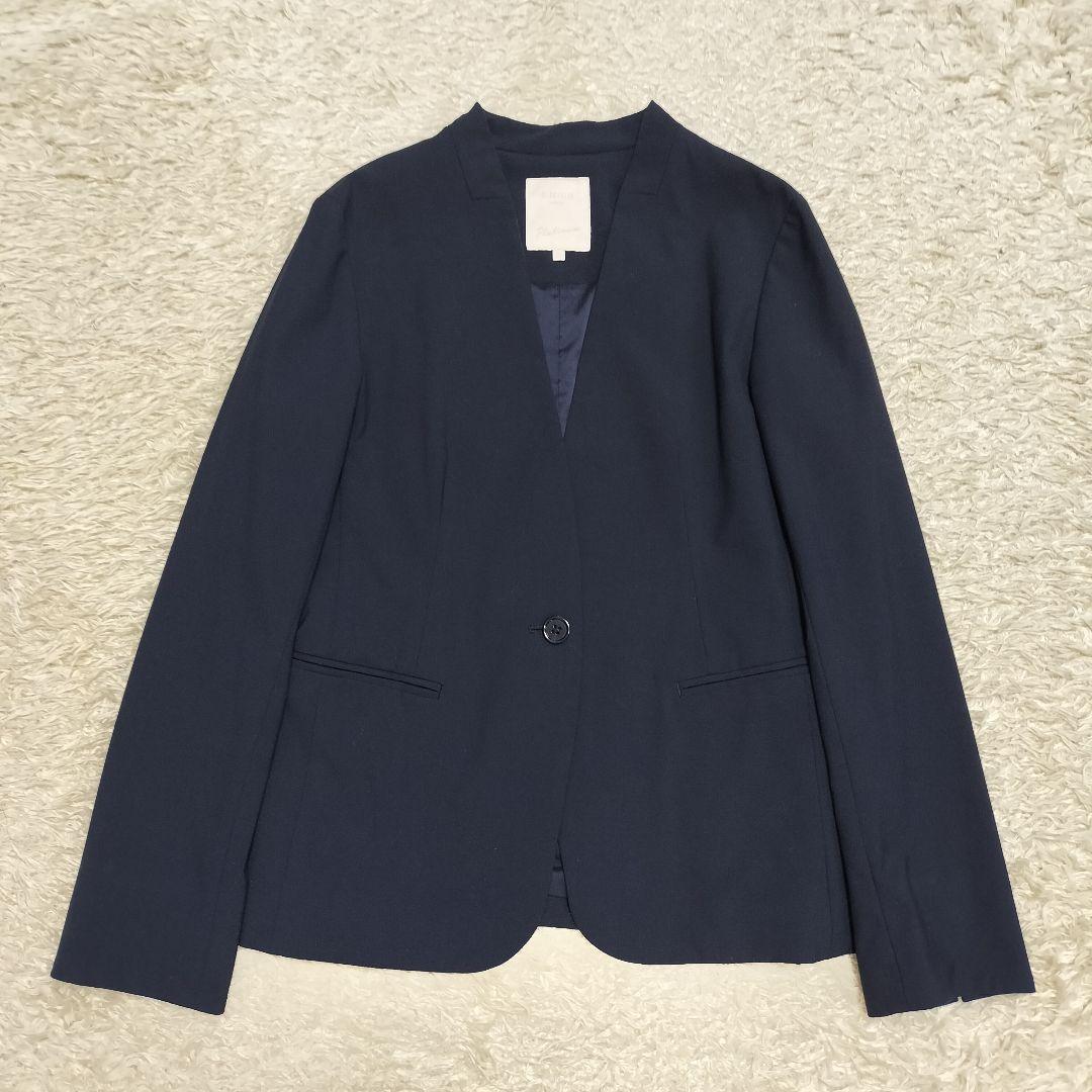 【美品】ビーミングバイビームス ノーカラースーツ ストレッチ セットアップ