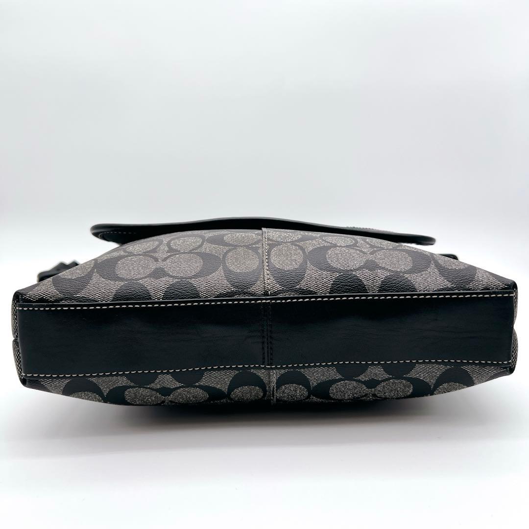 【美品】コーチ　COACH ショルダー バッグ　ヘリテージ　シグネチャー　黒