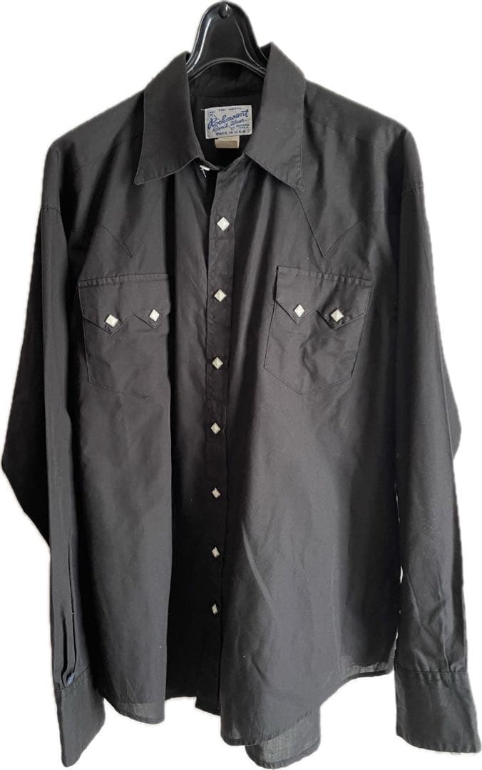 80s Rockmount ブラックウエスタンシャツUSA製ヴィンテージ