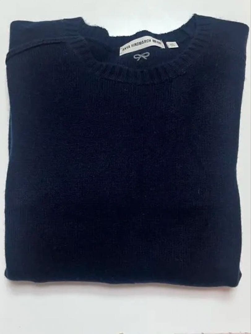 ユニクロ アニヤハインドマーチ 3XL ネイビー　カシミヤクルーネックセーター