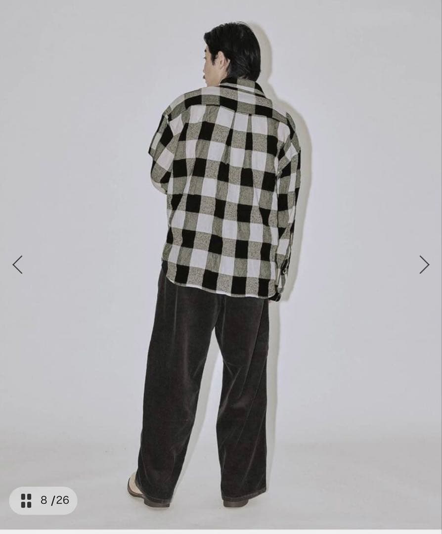 j.sSTEAD チェック柄ボタン付きシャツ