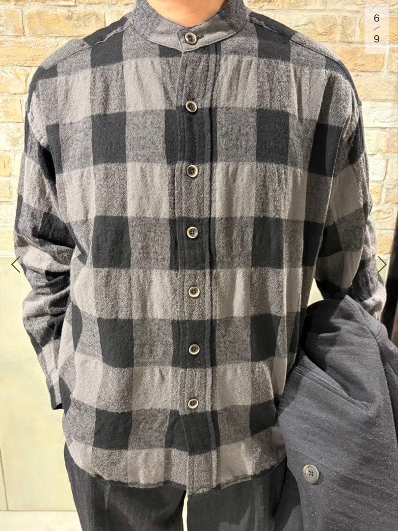 j.sSTEAD チェック柄ボタン付きシャツ