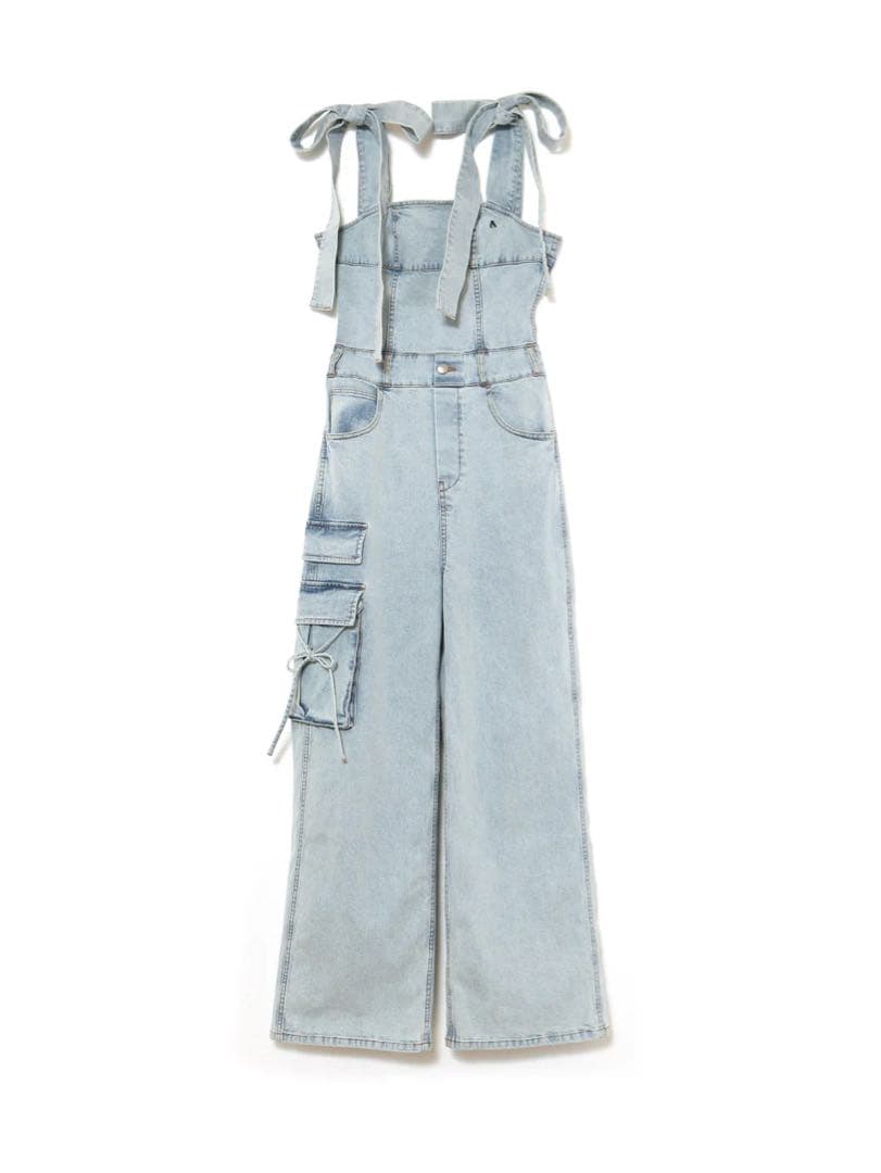 andmary ♡ Nicola ribbon denim allinone