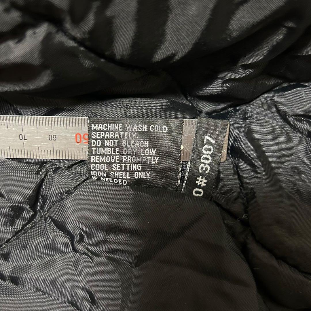 USA古着 90sダックジャケット企業ロゴ刺繍ダック地身幅広めキルティングワーク