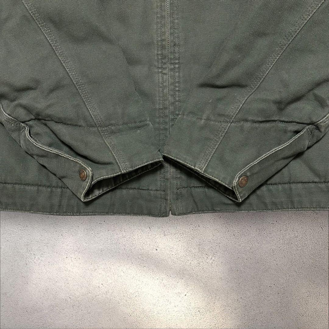 USA古着 90sダックジャケット企業ロゴ刺繍ダック地身幅広めキルティングワーク