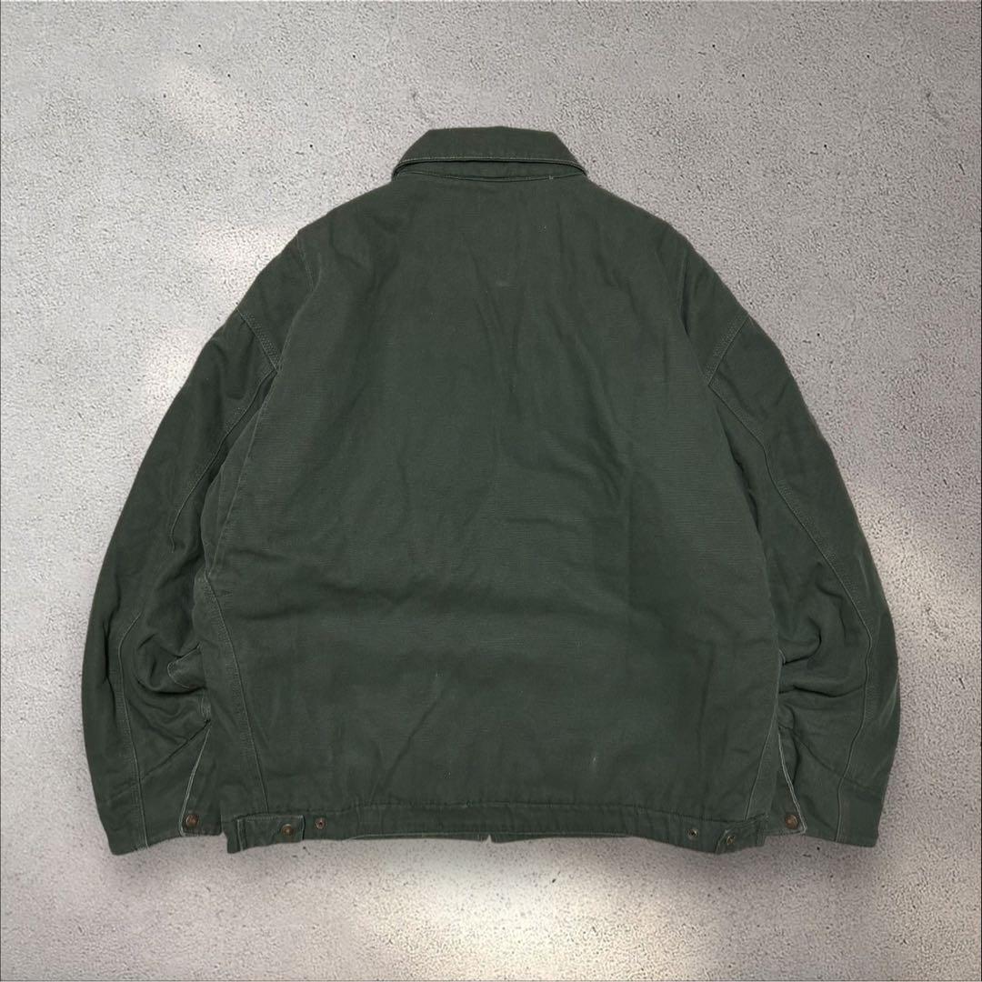 USA古着 90sダックジャケット企業ロゴ刺繍ダック地身幅広めキルティングワーク